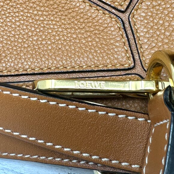 LOEWE Small Textured Leather Puzzle Bag Tan - Picture 10 of 11